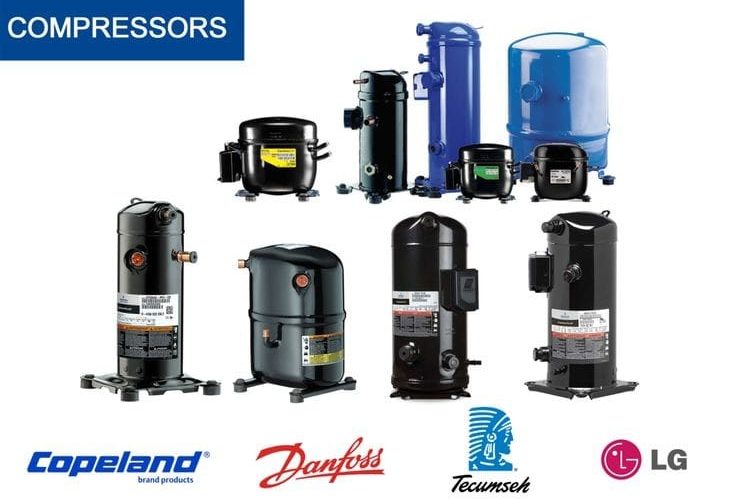 Refrigeration compressor used in a cold room or commercial refrigeration system for cooling and refrigerant circulation