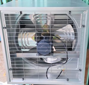 Industrial exhaust fan installed in warehouse for ventilation in Kenya – heavy duty commercial airflow system
