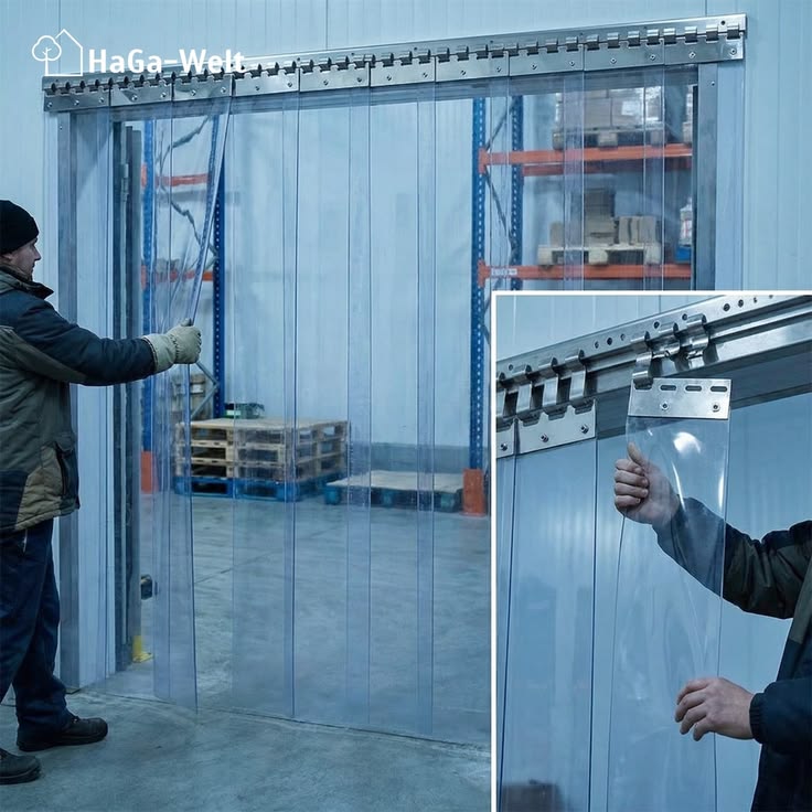 Professional PVC strip curtain installation for cold rooms, warehouses and industrial facilities in Kenya.