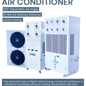 Floor standing evaporative jet stream air conditioner for industrial cooling in Kenya
