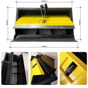 Industrial air inlet vent 600 × 300mm with yellow directional deflector